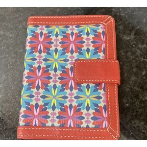 Fossil Red Floral Key & Card Holder
